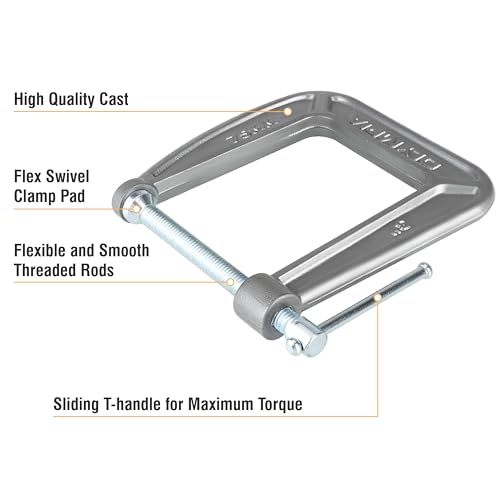 Olympia Tools C-Clamp, 38-134, (3" X 4.5") - size: 3-Inch x 4.5-Inch