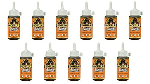 Gorilla Original Waterproof Polyurethane Glue, 4 ounce Bottle, Brown, (Pack of 11) - size: 4 ounce