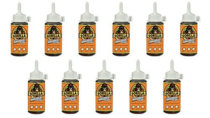 Gorilla Original Waterproof Polyurethane Glue, 4 ounce Bottle, Brown, (Pack of 11) - size: 4 ounce