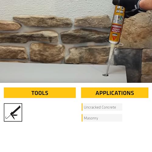 Sika AnchorFix®-1 High Strength Anchoring Adhesive, 10.1 fl oz, Gray - Fast Setting, Self-Mixing Nozzle for Concrete & Masonry, Ideal for Railing, Rebar, Bolts, Dowels, Subfreezing Temps Use - size: 10.1 Ounces (Pack of 2)