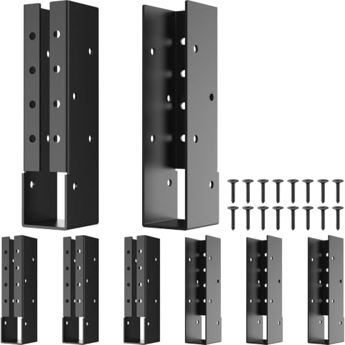 8 PCS Concealed Joist Hanger,2" x 8"Concealed-Flange Hanger,for 2"x8" Beam - size: Powder Coated 2" x 8"- 8 PCS