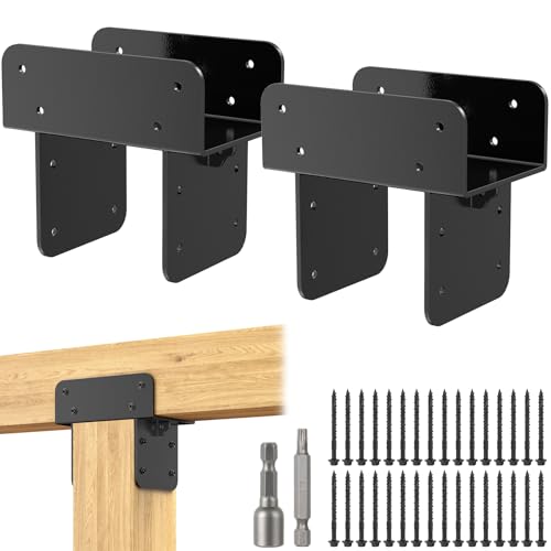 6x6 Stainless Steel Pergola Brackets, Heavy Duty Post Cap Tie Bracket 2Pcs - size: 6x6 2pcs, style: Middle