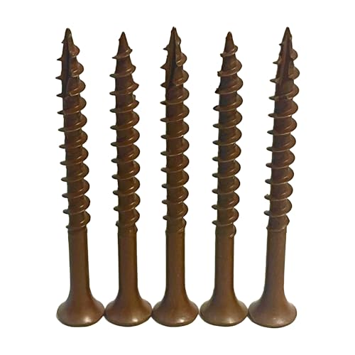 #8 × 2″ Brown Ruspert®-Coated Deck Screws – Bugle Head, Torx Drive with Bit, Self-Drilling – 400 pcs Jar – for ACQ Treated Wood, Deck Framing, Trim & Exterior Projects - size: #8 x 2" (400pcs Jar)