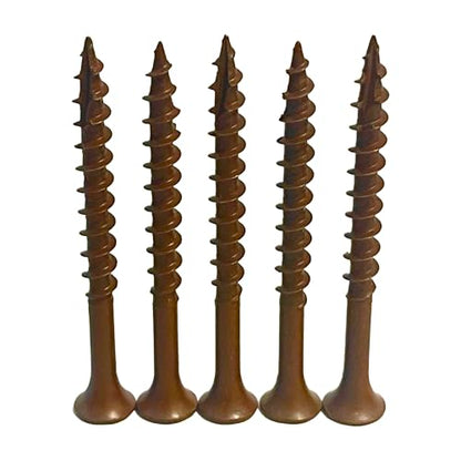 #8 × 2″ Brown Ruspert®-Coated Deck Screws – Bugle Head, Torx Drive with Bit, Self-Drilling – 400 pcs Jar – for ACQ Treated Wood, Deck Framing, Trim & Exterior Projects - size: #8 x 2" (400pcs Jar)