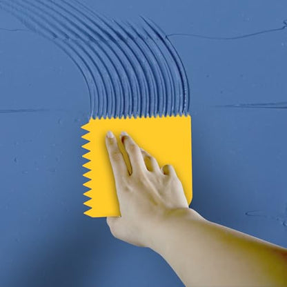 5Pcs Adhesive Spreader Plastic Trowel Notched Glue Spreader 1/4" 15/32" Tooth Hardwood Flooring Spreader Plastic Notch Trowel, 5" x 5"