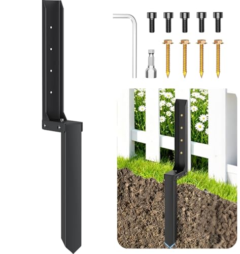 1-Pack Fence Post Repair Kit, Quick Fix Broken/Leaning Wood Posts
