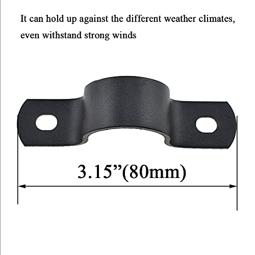 Hahiyo Two Holes Pipe Tube U Bracket Clamps 27MM Heavy Duty No Rust Shiny Strong Resist Wind No Sharp Rigid Strap Clip Conduit Ring Carbon Steel Material Black for Fixing Supporting Decorating 10pcs - size: 27 mm inside diameter