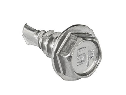 #8 x 1/2" Hex Washer Head Self-Drilling Tek Screw Zinc Plated Steel for Attaches Sheet Metal Steel or Steel to Metal - Box of 100 - size: #8-18 Thread x 1/2" Long