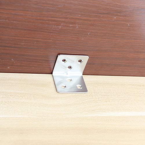 Heavy Duty Stainless Steel Corner Braces L Shape Brackets,ULIFESTAR 90 Degree Joint Right Angle Bracket Fastener for Wood Shelves Dressers Chairs with Screws 8 Pack (6 Holes 38 x 30mm/1.5 x 1.2'') - size: 6 Holes 38 x 30mm/1.5 x 1.2''