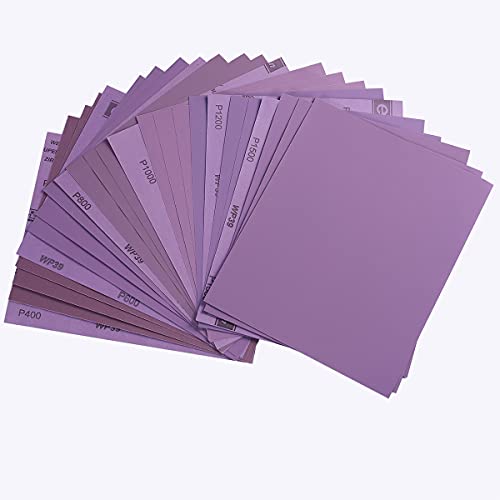Sandpaper Assortment 24-Pack, Wet Dry Sand Paper Sheets 9 x 11 Inch - style: Variety Grit 400-1500