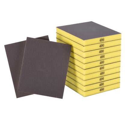 12Pcs 400Grit Double-Sided Sanding Sponges, Washable & Reusable - size: 400Grit