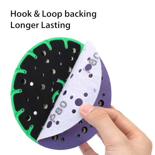 6 Inch 49 Hole Sanding Discs Hook and Loop, 40 Grit, 30 Pack - style: 40 Grit