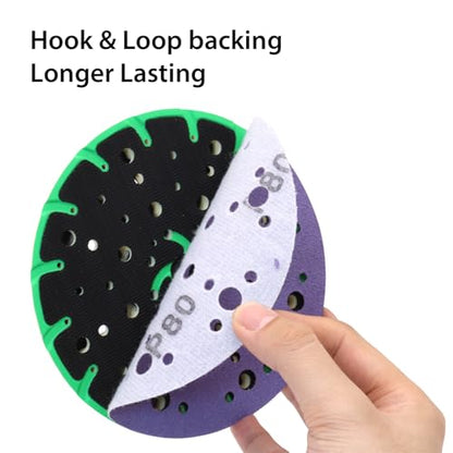 6 Inch Ceramic Sanding Discs, 49 Holes, 50 Pack - style: Mix Grit