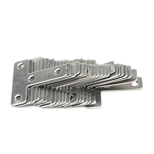 20Pack 4 Holes Angle Plate Corner Brace Flat T Bracket, 50mm x 50mm - style: T Shape