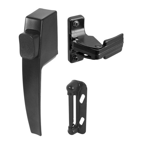 PRIME-LINE Push Button Latch Set for Screen & Storm Doors, Black (1 Set) - color: Black