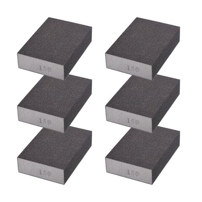 6Pcs 150Grit Sanding Sponges, Wet Dry Sanding Blocks - size: 150Grit