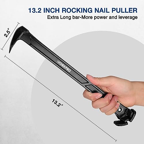 WORKPRO 13" Nail Puller, Cats Paw Pry Bar, Nail Remover Tool, Crowbar