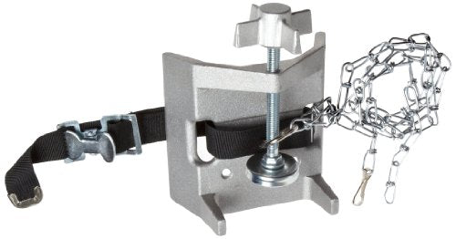 Talboys 716 Aluminum Cylinder Bench Clamp with Strap and Chain, 3.25" Length x 5.25" Width x 6.5" Height, 4" to 14" Cylinder Holding Size, (972036) - size: Bench Clamp, style: Strap and Chain