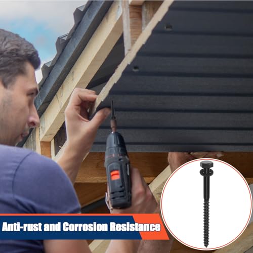 Tandefio 50 Pack 3/8''X 5'' Lag Bolts Screw with Washer Galvanized, Black - size: 3/8''x 5''