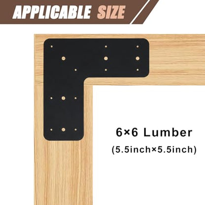 4 Pack 13.2''x5'' Flat L Brackets, Heavy Duty L Post Bracket - size: L shape