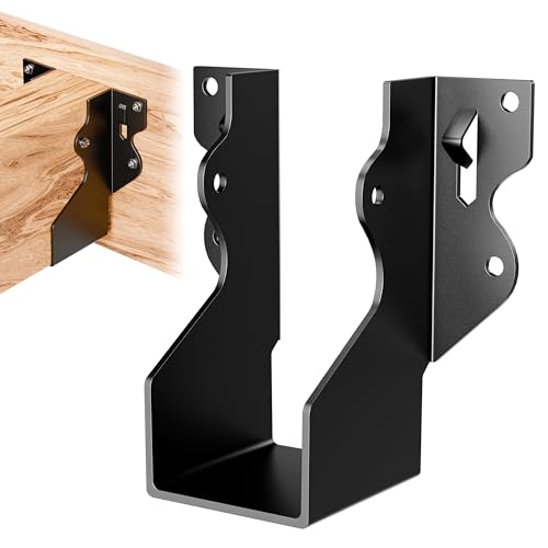 50 Pcs 2x4 Joist Hangers Black,18 Gauge Face Mount Joist Hangers 2x4 Deck, Rafter Brackets/Hanger, Hurricane Ties Brackets For Shed/Barn/Coop/Porch/Fence, Structurally Sound and Aesthetically Pleasing - size: 50 Pcs 2x4, style: Black Joist Hanger