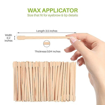 Mibly 600 Pcs Wooden Wax Sticks - Eyebrow, Lip, Nose Small Waxing Applicator Sticks for Hair Removal and Smooth Skin - Spa and Home Usage - size: 0.01 Ounce (Pack of 600)