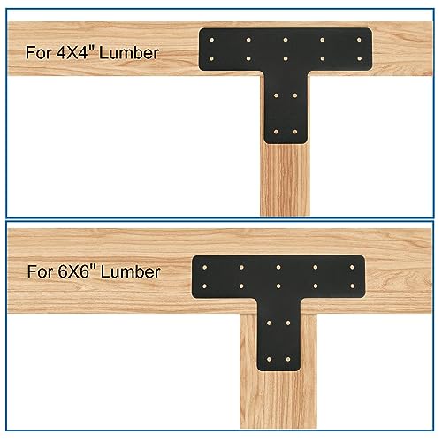 T Post Bracket 2pcs,12x8 Flat Mending Plate,T Shape Brackets - style: T-shape(12X8)