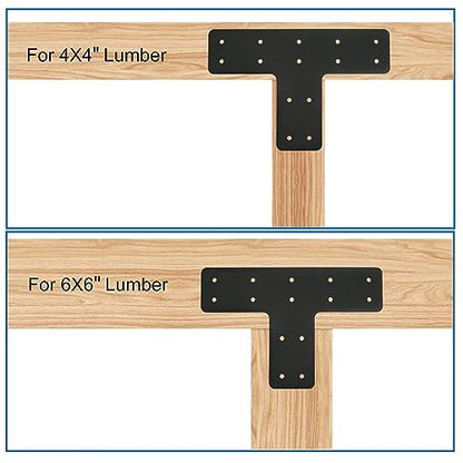 T Post Bracket 2pcs,12x8 Flat Mending Plate,T Shape Brackets - style: T-shape(12X8)