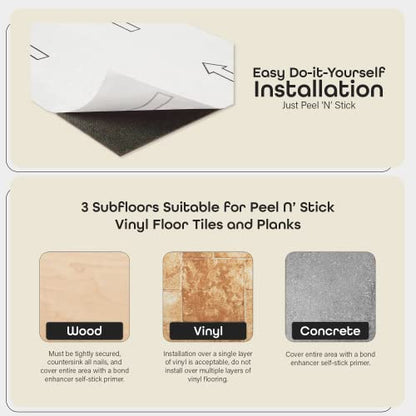 Tivoli Peel & Stick Vinyl Floor Tiles, 45-Pack, 12 x 12 in, Oak - color: Med Oak Plank-Look