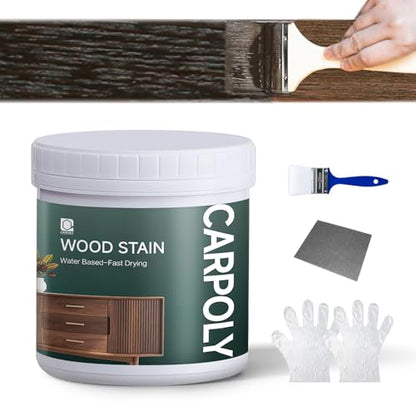 Wood Stain,16oz Black Walnut Wood Stain & Sealer in One (with Tools) - color: Black/Walnut, size: 0.5kg