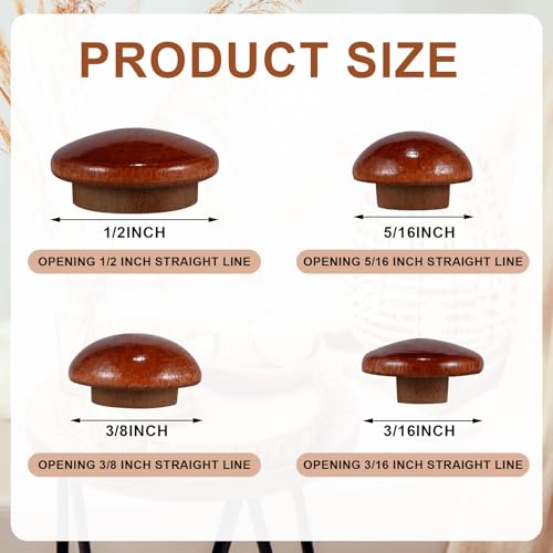 Bucherry 120 Pieces 4 Sizes Wood Plugs, Classic Style - style: Classic Style