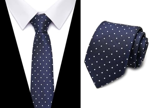 joy alice Tie For Men 6 PCS Necktie Woven Jacquard Neck Ties Set Neck Ties - color: Black Blue Red Purple Navy Blue Baby Blue