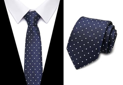joy alice Tie For Men 6 PCS Necktie Woven Jacquard Neck Ties Set Neck Ties - color: Black Blue Red Purple Navy Blue Baby Blue