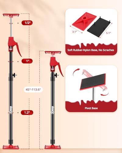 XINQIAO Cabinet Jacks for Installing Cabinets, Light Duty Third Hand Tools Adjustable Support Pole from 45 in to 113.6 in, 4 PCS - size: 45"-113.6" 4Pcs