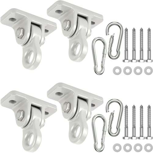 Heavy Duty Porch Swing Hangers Kit Swing Hardware Hooks - color: 4 Pack Silver