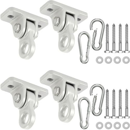 Heavy Duty Porch Swing Hangers Kit Swing Hardware Hooks - color: 4 Pack Silver