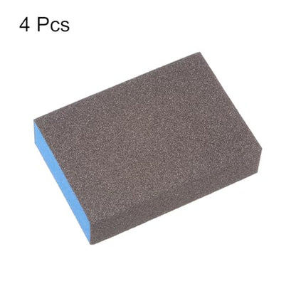 HARFINGTON 4pcs Sanding Sponge Blocks #120 (400 Grits) Wet/Dry Hand Sanding Sponges, 100x70x25mm Foam Sanding Block Pad for Polishing Kitchen Metal Wood Drywall Furniture, Brown&Blue - color: Brown, Blue, size: 400 Grits