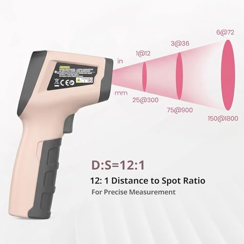 Tilswall Infrared Thermometer, Laser Temperature Gun -58°F~1112°F, Pink - color: pink