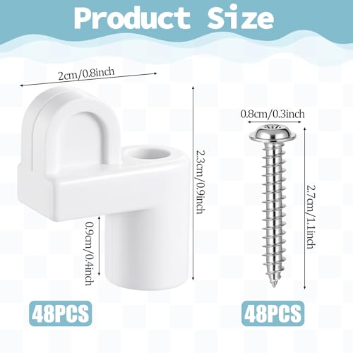 48 Pack 3/8 Inch Window Screen Clips Bulk, Screen Clip with Screws