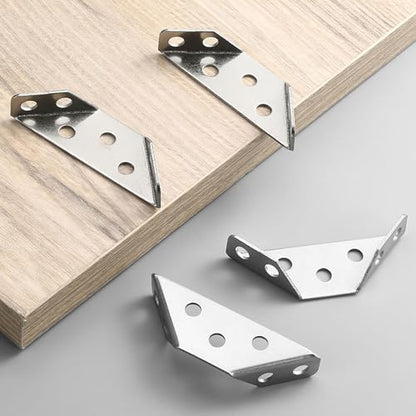 25 PCS Universal Stainless Steel Furniture Corner Connector Bracket