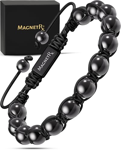MagnetRX® Hematite Beaded Magnetic Bracelets (Bali 8mm) - color: Bali 8mm Bead