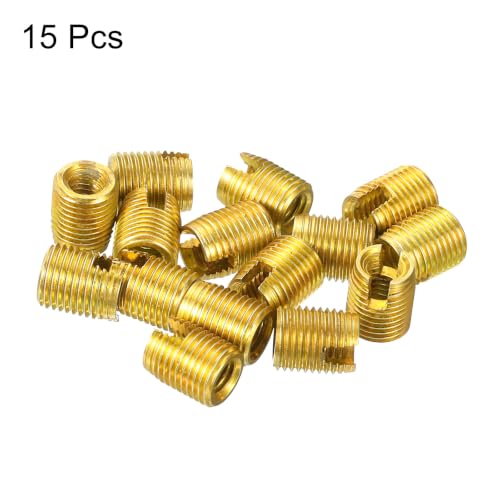 uxcell Self Tapping Threaded Inserts, 15pcs M3-0.5 Female to M5-0.5 Male Carbon Steel Slotted Thread Repair Inserts Nuts, 6mm Long - size: M3 x M5 x 6mm