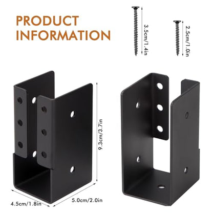 Gawicpy Concealed Joist Hangers, 30 Pcs 2"x4" Outdoor Trim Concealed Flanges with Screws, for Beam,Swing, Handrail,Fence (30, 2"x4") - size: 2"x4"