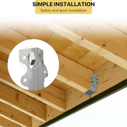 25 pcs 2x6 Joist Hanger,LU26 18 Gauge Double Shear Face Mount Joist Hanger,Hurricane Ties for Rafters Tie Brackets Great for Floor Deck and Ceiling Joists - size: 25Pcs 2x6, style: Silver