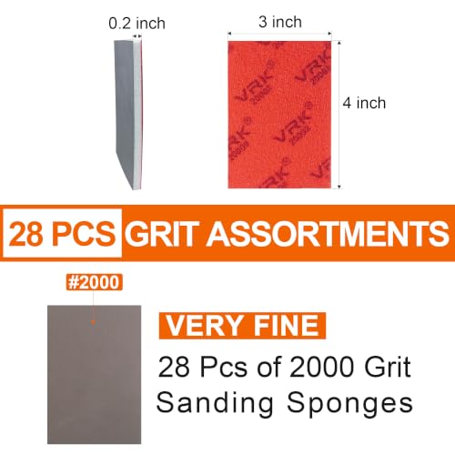 28 Pcs 2000 Grit Sanding Sponge Soft Foam Hand Sanding Blocks - style: 2000 Grit 28PCS
