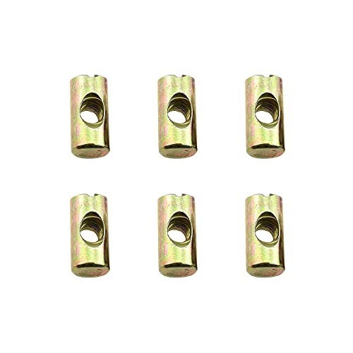 M6x20mm Barrel Nuts Cross Dowels Slotted Bolts Hardware Clean Tight Thread Proper Insert Sturdy Firm Holding Easy Install Align Smooth Screw in Snug Fit for Beds Crib Furniture Chairs 6PCS - size: M6x20-Color-6Pcs