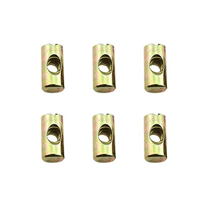 M6x20mm Barrel Nuts Cross Dowels Slotted Bolts Hardware Clean Tight Thread Proper Insert Sturdy Firm Holding Easy Install Align Smooth Screw in Snug Fit for Beds Crib Furniture Chairs 6PCS - size: M6x20-Color-6Pcs