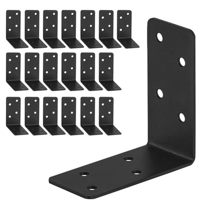 20Pcs Corner Braces,3x3x1.5 Black L Brackets,Right Angle Bracket - size: 3X3X1.5''