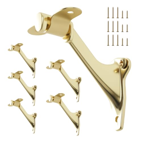 HOME MASTER HARDWARE Handrail Bracket for Stairs, Bright Brass, 6 Pack - color: Bright Brass, size: 6 Pack