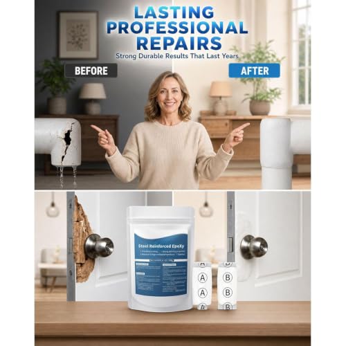 Steel Reinforced Epoxy Putty - Epoxy Putty Fast Repair Clay,2-Part Waterproof Heat-Resistant Repair Kit for Metal Wood Tile Ceramics for Bonding Repairing Sculpting